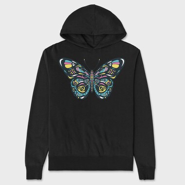 Colorful Butterfly, Hanorac Oversize Barbati (Unisex)