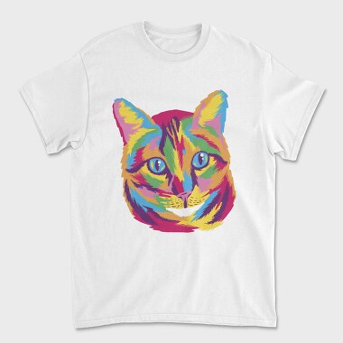Colorful Cat Face Full Color, Tricou Barbati (Unisex)
