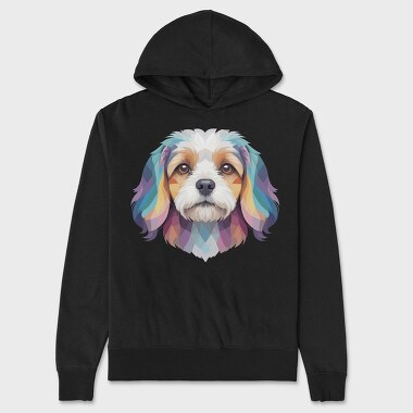 Colorful Cavachon Dog, Hanorac Oversize Barbati (Unisex)