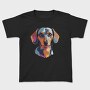 Colorful Dachshund Portrait, Tricou Copii