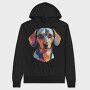 Colorful Dachshund Portrait, Hanorac Oversize Barbati (Unisex)