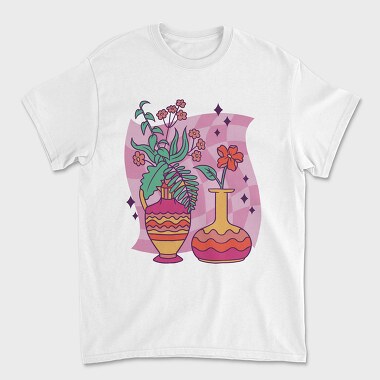 Colorful Flower Vases, Tricou Barbati (Unisex)