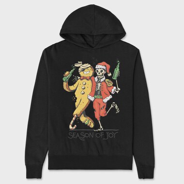 Cool Anti Christmas Skeleton Santa Ginger Cookie, Hanorac Oversize Barbati (Unisex)