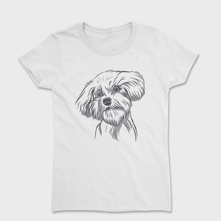 Cool Dog Illustration Doodle, Tricou Femei