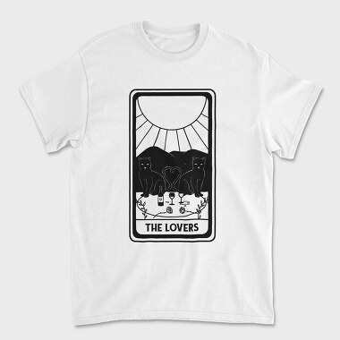 Cool Lovers Tarot Card The Cat, Tricou Barbati (Unisex)