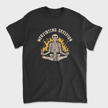 Cool Meditating Skeleton Skelleton, Tricou Barbati (Unisex)