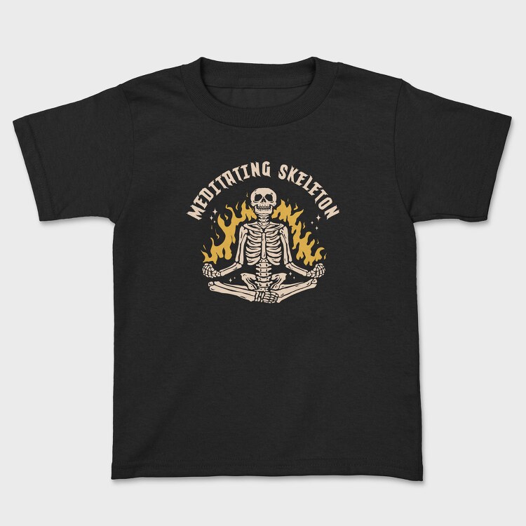 Cool Meditating Skeleton Skelleton, Tricou Copii