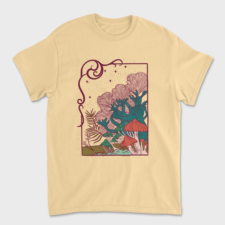 Cool Mushrooms Illustration, Tricou Barbati (Unisex)