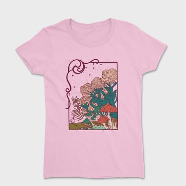 Cool Mushrooms Illustration, Tricou Femei