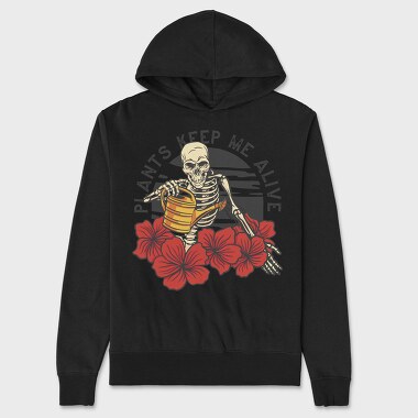 Cool Plants Skeleton Skull, Hanorac Oversize Barbati (Unisex)