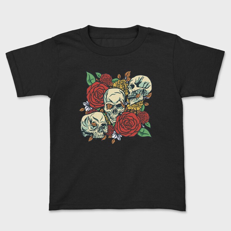 Cool Skulls And Roses, Tricou Copii
