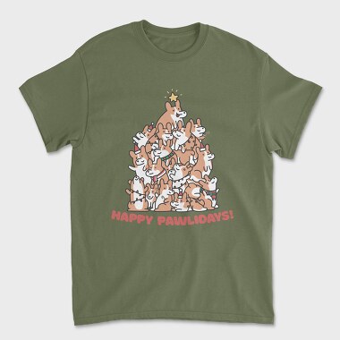 Corgi Dog Christmas Tree Corgies, Tricou Barbati (Unisex)