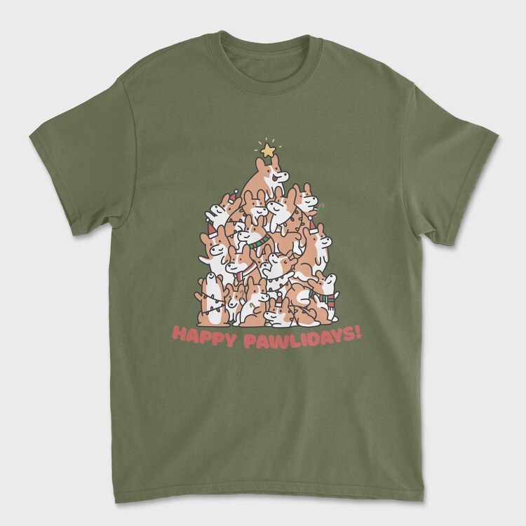 Corgi Dog Christmas Tree Corgies, Tricou Barbati (Unisex)