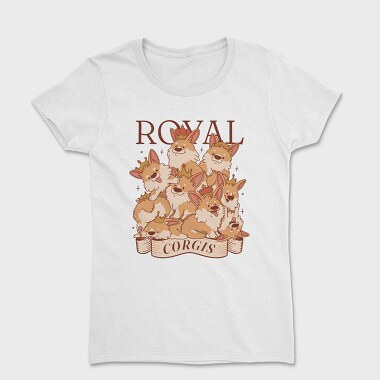 Corgi Dogs With Crowns Royal, Tricou Femei