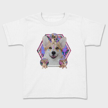 Corgi Psychedelic Collage, Tricou Copii