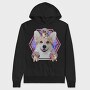 Corgi Psychedelic Collage, Hanorac Oversize Barbati (Unisex)