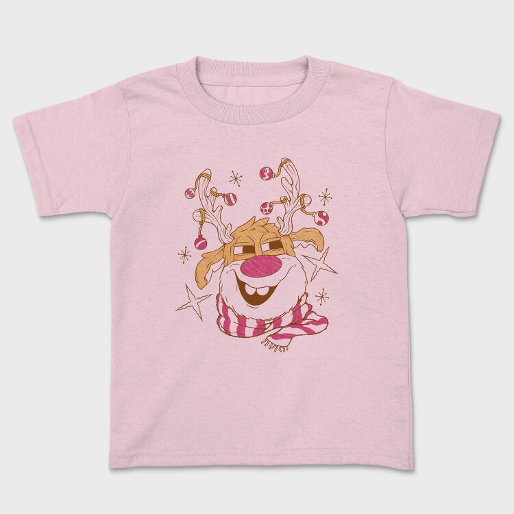 Christmas Cartoon Reindeer, Tricou Copii