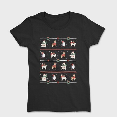 Christmas Characters Sweater Ugly Animals, Tricou Femei