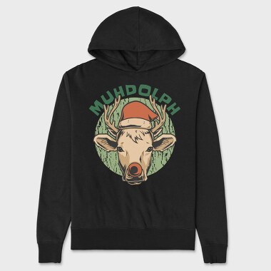 Christmas Cow Muhdolph, Hanorac Oversize Barbati (Unisex)