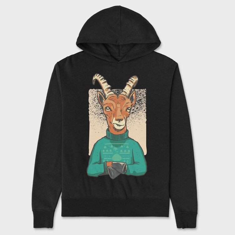 Christmas Gazelle Capricorn, Hanorac Oversize Barbati (Unisex)
