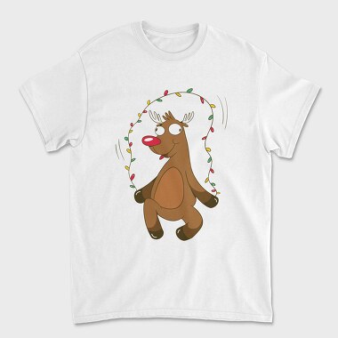 Christmas Reindeer Jumping Rope Lights, Tricou Barbati (Unisex)