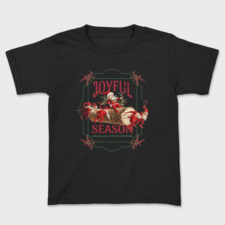 Christmas Season Santa And Elves Joyful, Tricou Copii