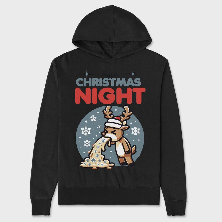 Christmas Sick Reindeer Night, Hanorac Oversize Barbati (Unisex)