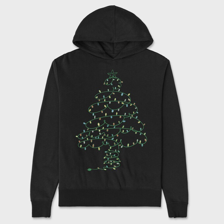 Christmas Tree Made Of Lights, Hanorac Oversize Barbati (Unisex)