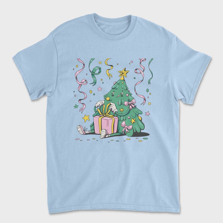 Christmas Tree New Year Character Present Pillow, Tricou Barbati (Unisex)