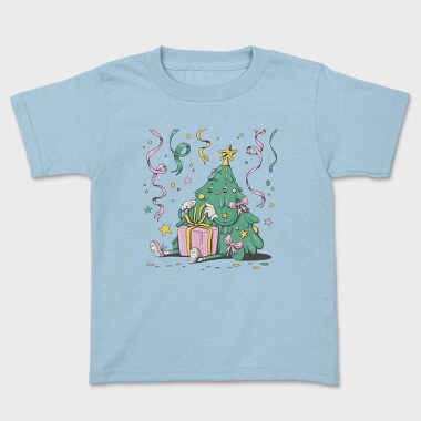 Christmas Tree New Year Character Present Pillow, Tricou Copii