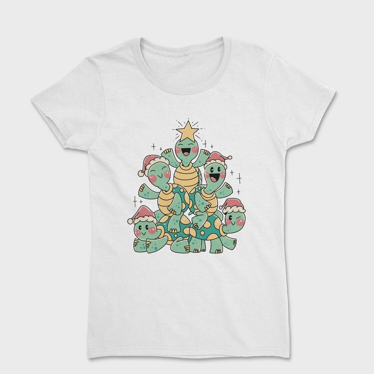 Christmas Turtles Tree X Mas, Tricou Femei