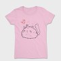 Chubby Cat And Butterfly Sketch, Tricou Femei
