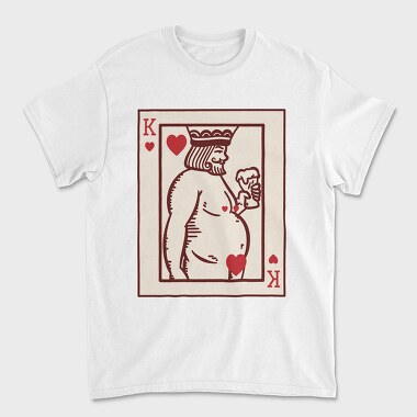 Chubby King Of Hearts Card, Tricou Barbati (Unisex)