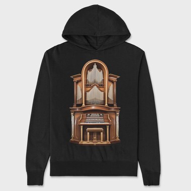 Church Organ Illustration, Hanorac Oversize Barbati (Unisex)