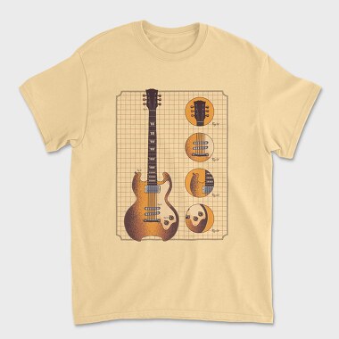 Classic Guitar Illustration, Tricou Barbati (Unisex)