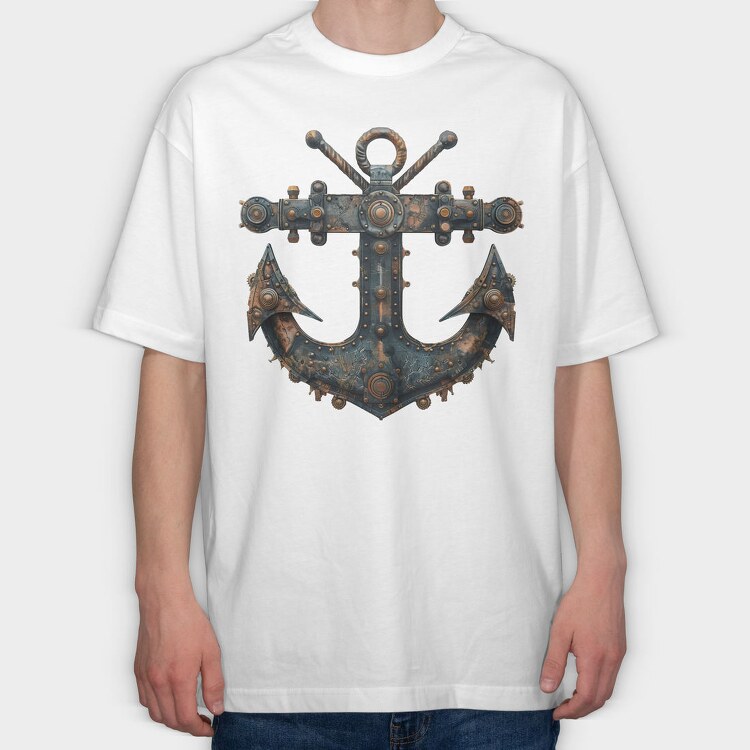 Steampunk Ancor Gears, Tricou Oversize Barbati (Unisex)