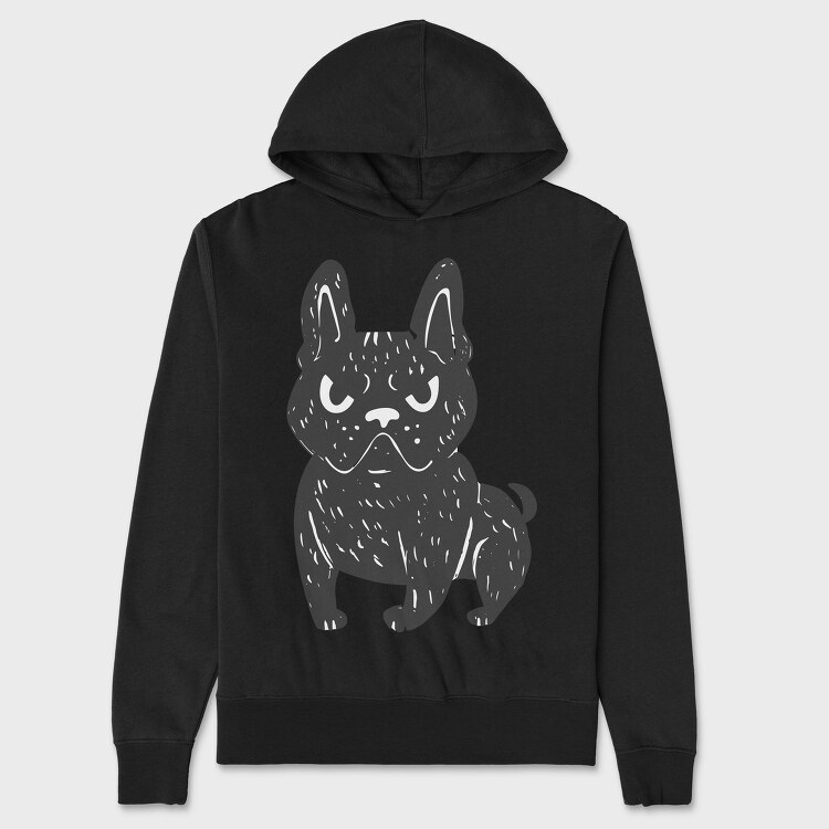 Angry French Bulldog Dog Doodle French Dog, Hanorac Oversize Barbati (Unisex)