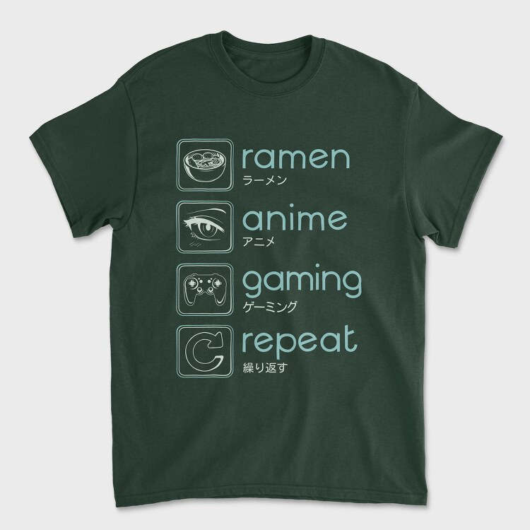 Anime And Gaming Routine Ramen Repeat, Tricou Barbati (Unisex)