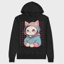 Anime Cat Cute, Hanorac Oversize Barbati (Unisex)