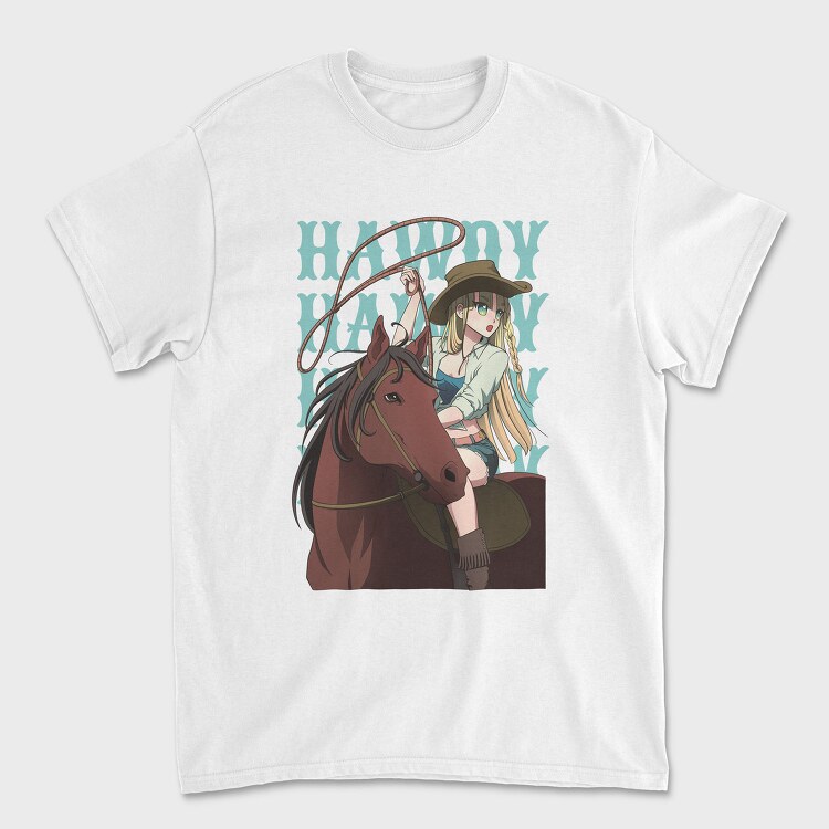 Anime Cowgirl, Tricou Barbati (Unisex)