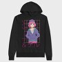 Anime Girl Listening Music Skate Chill, Hanorac Oversize Barbati (Unisex)