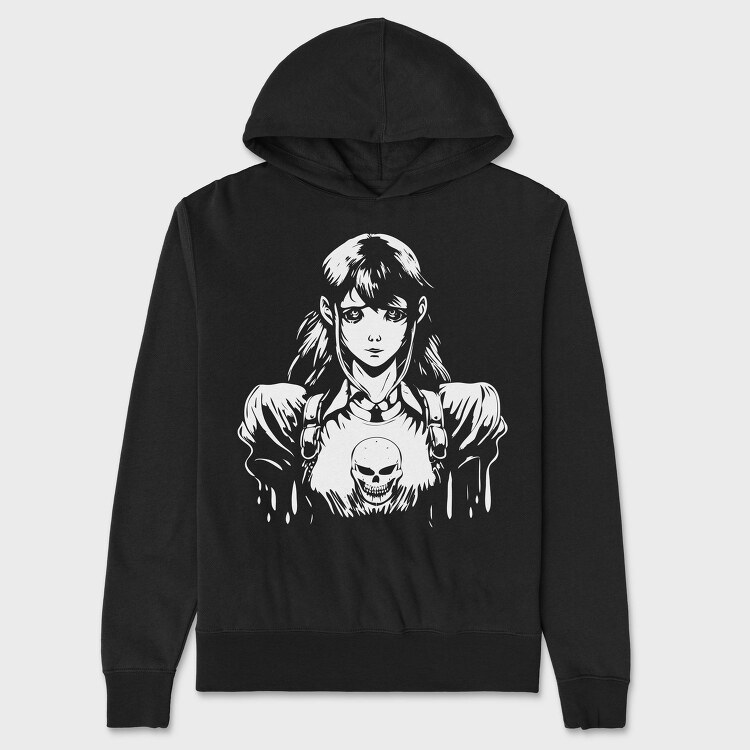 Anime Nightmare Girl, Hanorac Oversize Barbati (Unisex)