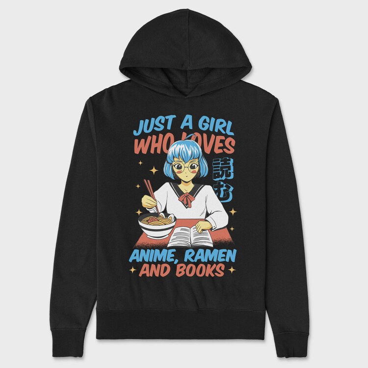 Anime Ramen And Book Lover, Hanorac Oversize Barbati (Unisex)
