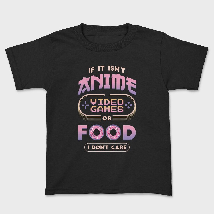 Anime Video Games Food, Tricou Copii