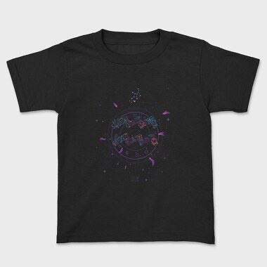 Aquarius Floral Zodiac Sign Aqarius, Tricou Copii