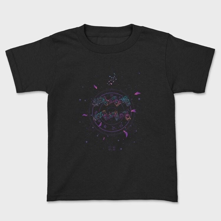 Aquarius Floral Zodiac Sign Aqarius, Tricou Copii