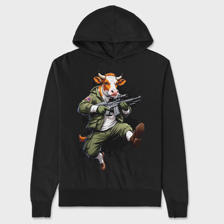 Armed Cow Character, Hanorac Oversize Barbati (Unisex)