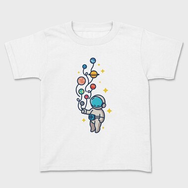 Astronaut And Balloon Planets, Tricou Copii