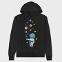 Astronaut And Balloon Planets, Hanorac Oversize Barbati (Unisex)