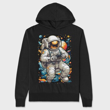 Astronaut Gamer In Cosmic Hues, Hanorac Oversize Barbati (Unisex)